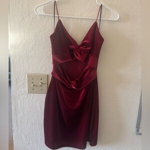 Elegant Red Velvet Dress
